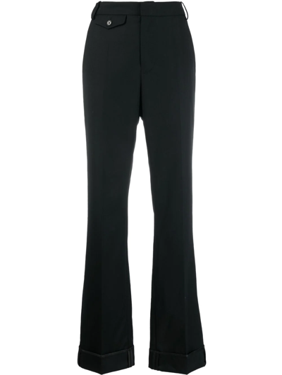 Zadig & Voltaire Poetia Turn-up Hem Gabardine Trousers In Black