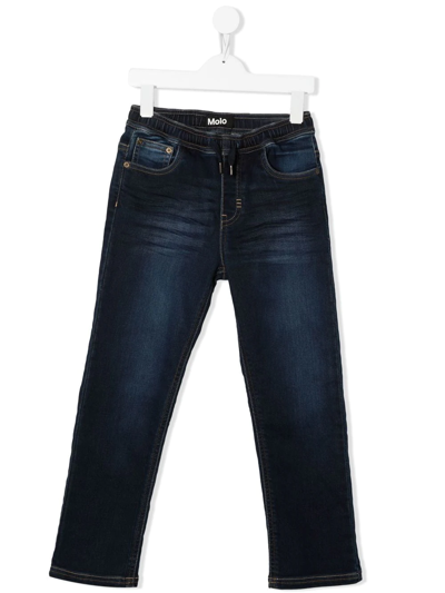 Molo Augustino Low-rise Straight-leg Jeans In Blue