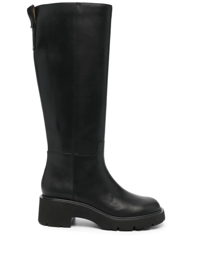 Camper Knee-length Slip-on Boots In Black