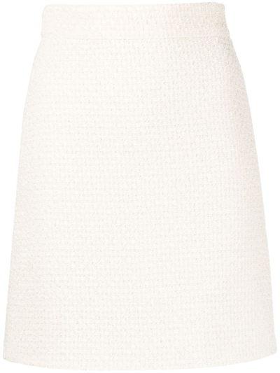 Pre-owned Gucci 2010s Tweed-effect Mini-skirt In White