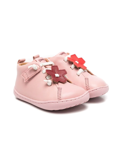 Camper Kids' Flower-appliqué Low-top Sneakers In Pink