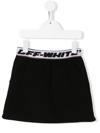 Off-white Logo Embroidered Slim Fit Mini Skirt In Black