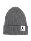 GOLDEN GOOSE STAR-PATCH RIBBED BEANIE
