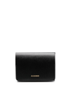 Jil Sander Engraved-logo Leather Wallet In Black