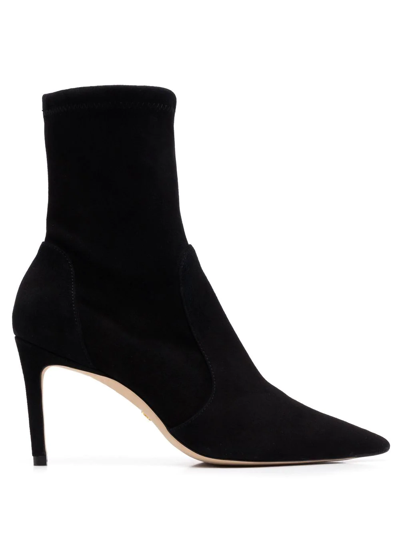 Stuart Weitzman Stuart 75 Stretch Bootie In Black