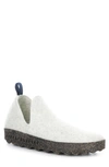 Asportuguesas Fly London City Slip-on In White Tweed/ Felt