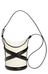 Alexander Mcqueen The Curve Small Leather Shoulder Bag In Soft Ivory/ Black