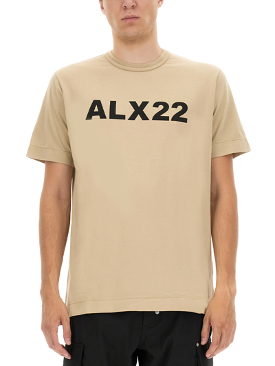 Alyx Cotton T-shirt With Logo In Beige