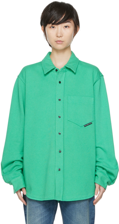 Alexander Wang Button-up Long-sleeve Shirt In Green