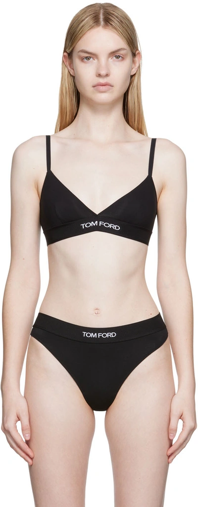 Tom Ford Stretch-modal Jersey Soft-cup Triangle Bra In Grey