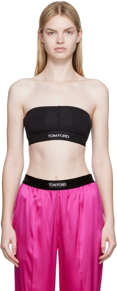 Tom Ford Tech Jersey Bandeau Bra In Black