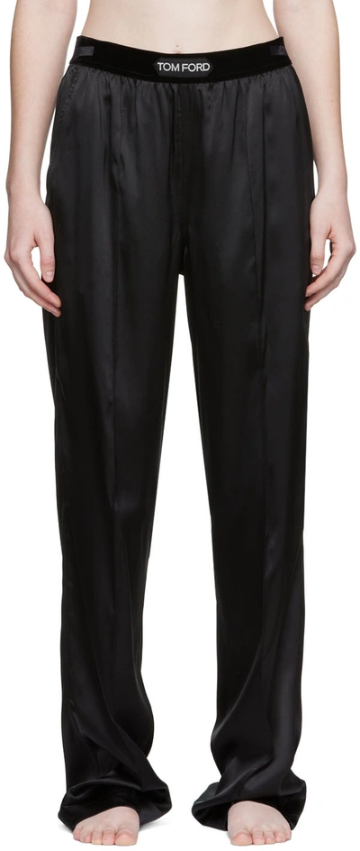 Tom Ford Black Pyjama Lounge Pants In Lb999 Black