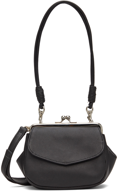 Y's Black Mini Clasp Pochette Shoulder Bag In 1 Black
