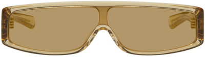 Flatlist Eyewear Ssense Exclusive Beige Slice Sunglasses In Crystal Sand/brown