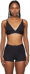 Wolford Black Cotton Beauty Triangle Bra In 000 Jet Black