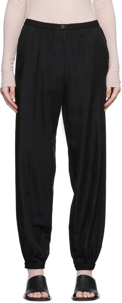 Joseph Taio High-rise Silk And Cotton-blend Trousers In Black