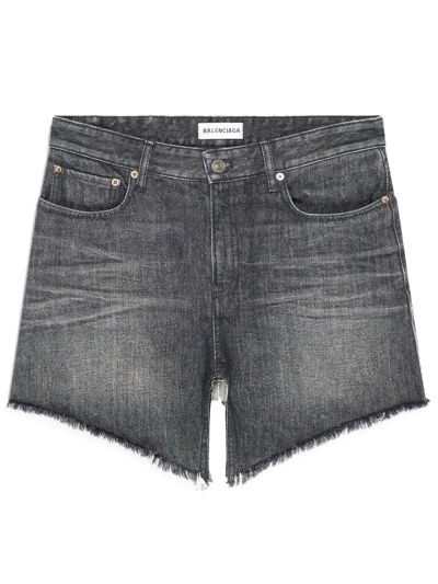 Balenciaga Denim Mini Skirt In Grey