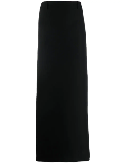 Balenciaga Tube Mid-rise Wool Maxi Skirt In Black