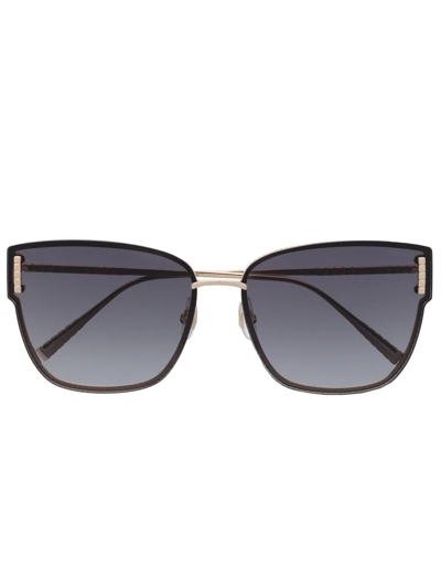 Chopard Eyewear Logo-engraved Cat-eye Sunglasses In Gold