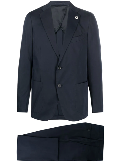 Lardini Fitted Single-breasted Suit In Blau