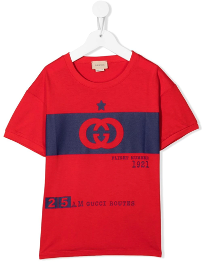 Gucci Kids' Logo-print Cotton-jersey T-shirt 6-12 Years In Red