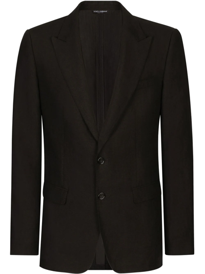 Dolce & Gabbana Single-breasted Suit Jacket In Nero