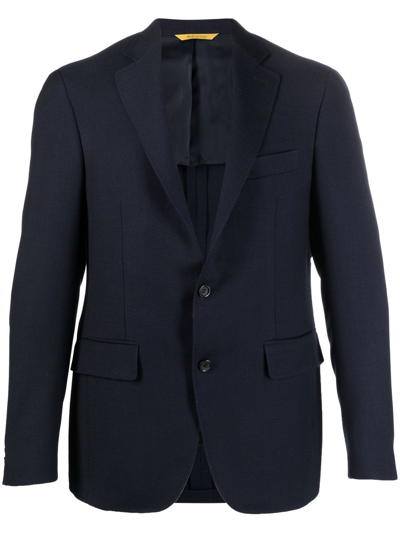 Canali Tailored Wool Blazer In Blau