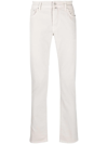 Jacob Cohen Slim-cut Cotton-blend Trousers In Nude