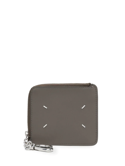 Maison Margiela Four-stitch Zip Wallet In Grau