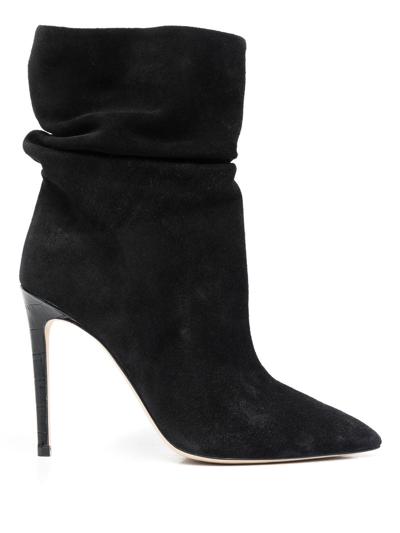 Paris Texas Stiletto Slouchy 110mm Ankle Boots In Black