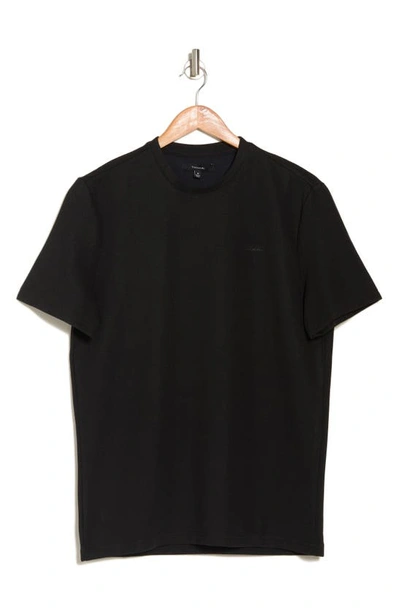 Tahari Piqué Texture Perforated T-shirt In Black ModeSens
