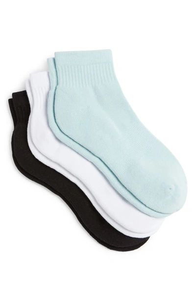 Nordstrom 3-pack Ankle Socks In Blue Pale-black