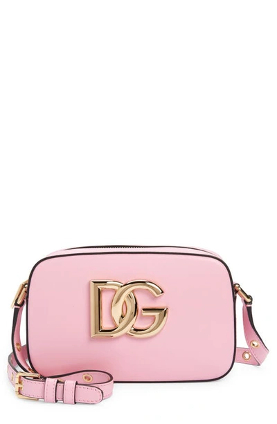 Dolce & Gabbana 3.5 Leather Camera Crossbody Bag In 80469 Medium Pink