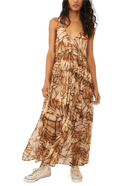 Free People Julianna Floral Maxi Dress In Sand Combo