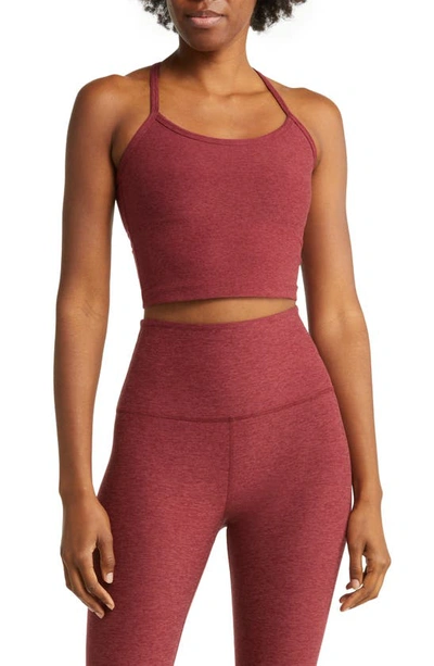 Beyond Yoga Space Dye Crop Tank In Port Wine-ruby