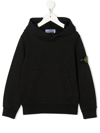 Stone Island Compass-patch Pullover Hoodie In Black
