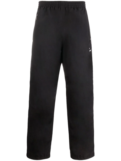 Balenciaga Logo-embroidered Track Pants In Black