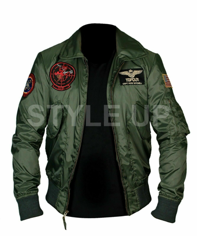 Pre-owned Styleup Ltd Tom Cruise Maverick Top Gun 2 Men's Jacket Flight Bomber Jet Pilot Jacket