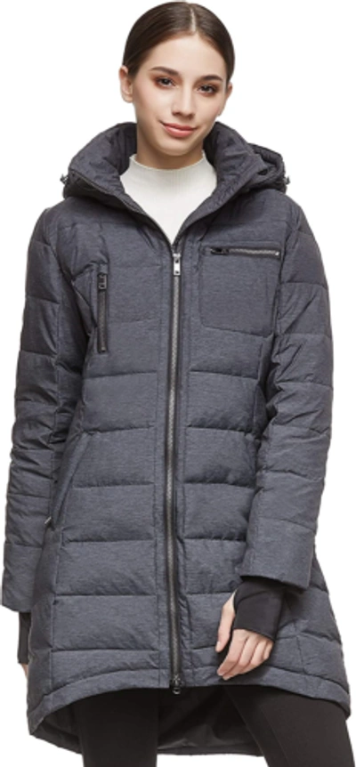 Pre-owned Orolay Women's Hooded Down Jacket Mid-length Outwear Coat Darkgrey Xxl