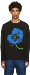 Kenzo Black Boke Flower-print Cotton Sweatshirt In 99j - Black