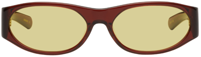 Flatlist Eyewear Red Eddie Kyu Sunglasses In Maroon Crystal / Sol