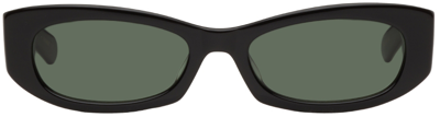 Flatlist Eyewear Black Gemma Sunglasses In Solid Black / Green
