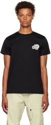 Moncler Double Logo Patch Cotton T-shirt Clothing In 999 Black