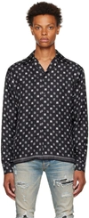 Amiri Monochrome Logo-print Silk-twill Shirt In Black