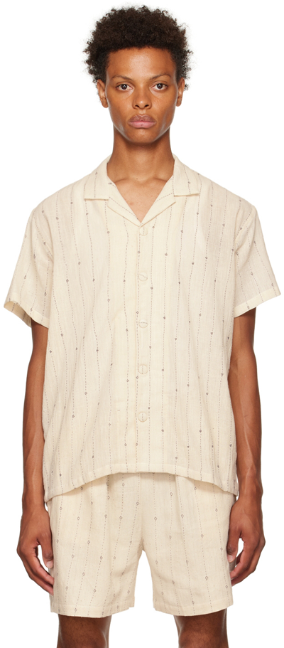 Harago Off-white Striped Shirt In Cream