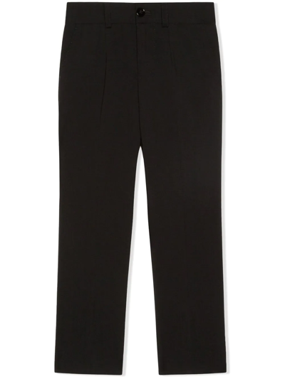 Dolce & Gabbana Kids' Straight-leg Trousers In Black