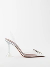 Amina Muaddi Begum 95 Crystal-embellished Pvc Slingback Pumps In Clear