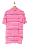 Pga Tour Short Sleeve Pigment Leisure Polo Shirt In Carnation Htr