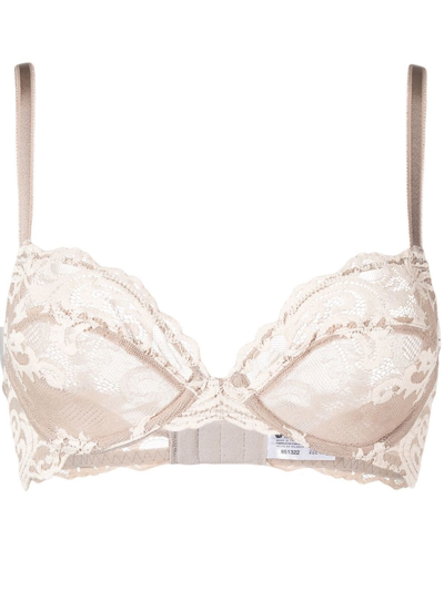 Wacoal Lace-detail Sheer Bra In Neutrals