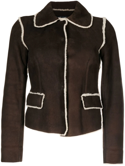 Pre-owned Dolce & Gabbana Single-breasted Shearling Jacket In Brown